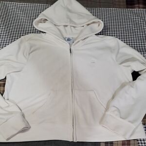 Juicy Couture Cream Velour Zip-Up Hoodie